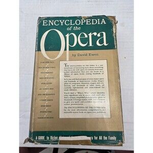 Encyclopedia of the Opera David Ewen 1955 Comprehensive Opera Reference A. A